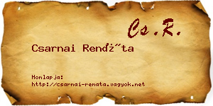 Csarnai Renáta névjegykártya